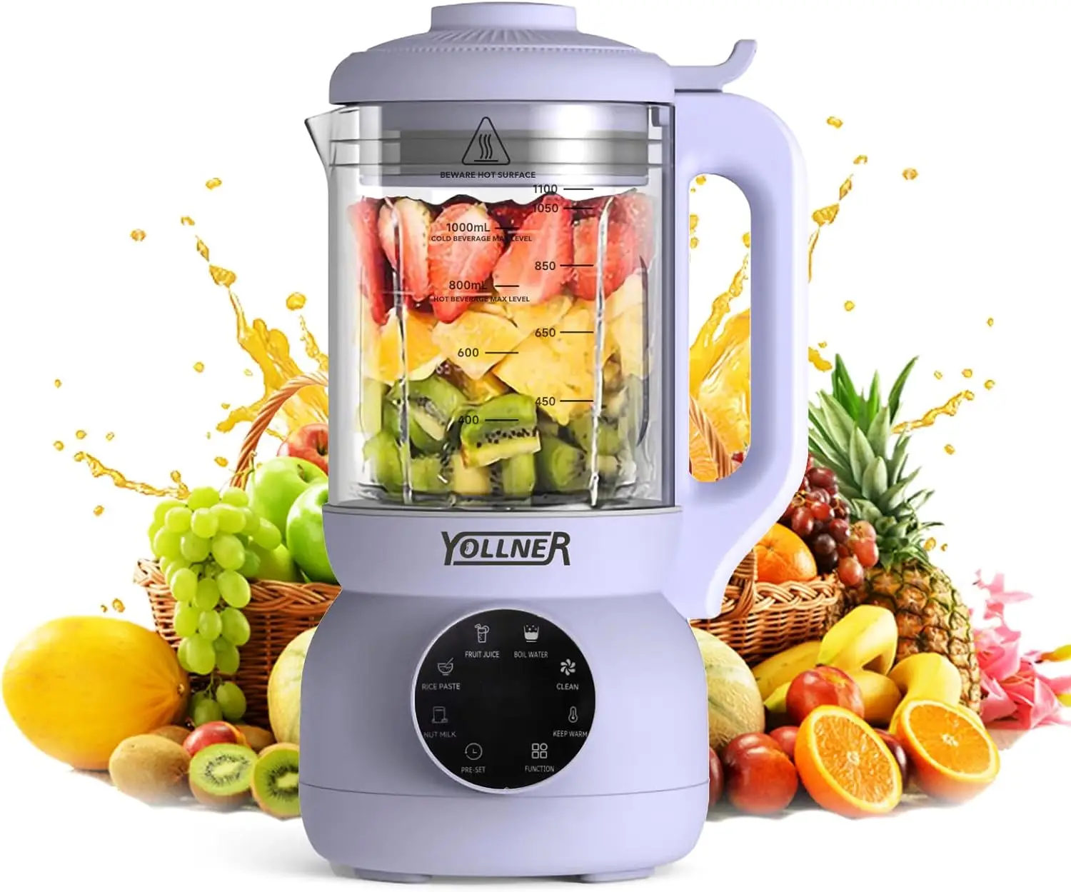 Kleine Intelligente High-Speed Blender, Sojamelk Maker Voor Huishouden, Multifunctioneel, Filtervrij Paars