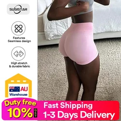 Pantaloncini antiurto 4.5 ''nahtlose Yoga-Shorts mit niedriger Taille Scrunch Bum pantaloncini da palestra Frauen Workout Biker Short Stretch Fitness