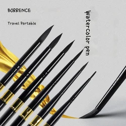 1/3/6Pcs Paint Brush Set Professional Watercolor Brush Round Pointed Tip Acrylic Brush for Acrylic Watercolor Gouache Painting