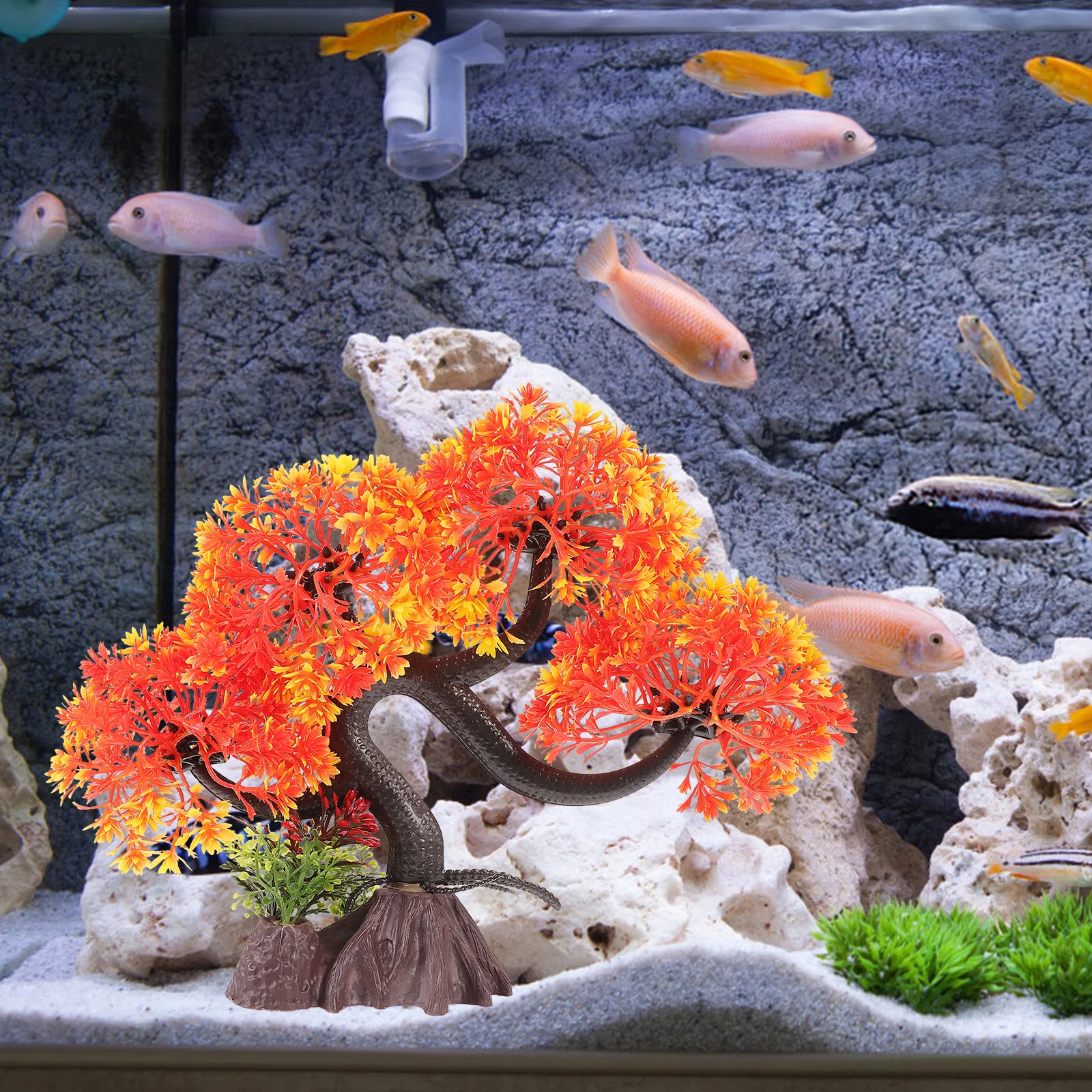 

Simulation Big Tree Decor For Fish Tank Aquarium Artificial Plastic Tree Realistic Landscape Ornament Accessory