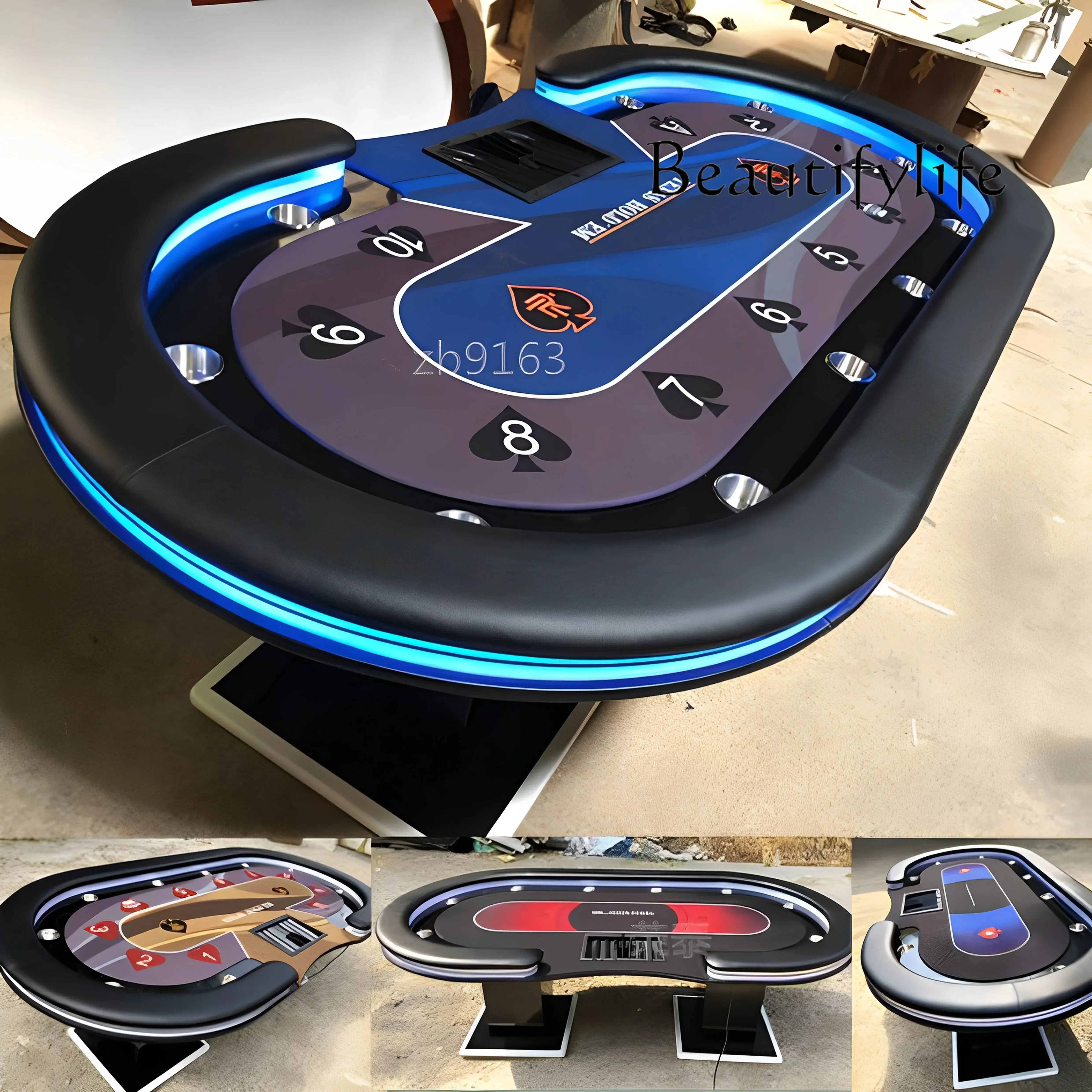 Sc New chips Texas poker table table chess room club special table can be customized size and color-1