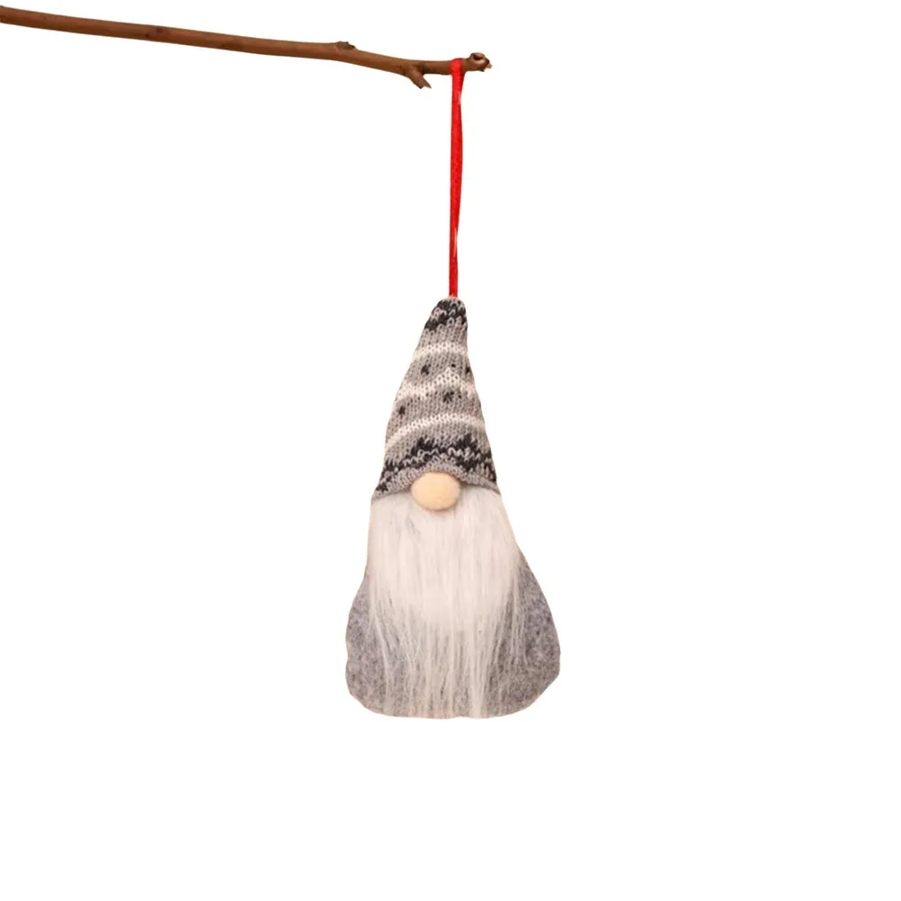 Santa Claus Christmas Gnome Pendant Hanging Pendant Christmas Tree Hanging Bow Knitted Tomte Ornaments Christmas Decoration