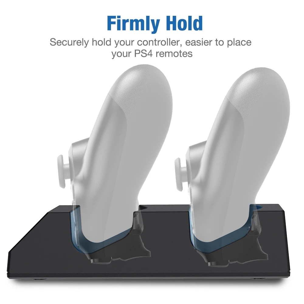 Pengisi Daya Pengontrol Ganda untuk PS4 dengan 4 Pengisi Daya USB Mikro Dongles Stasiun Dok Pengisi Daya Cepat untuk Playstation 4/PS4 Slim/PS4 Pro