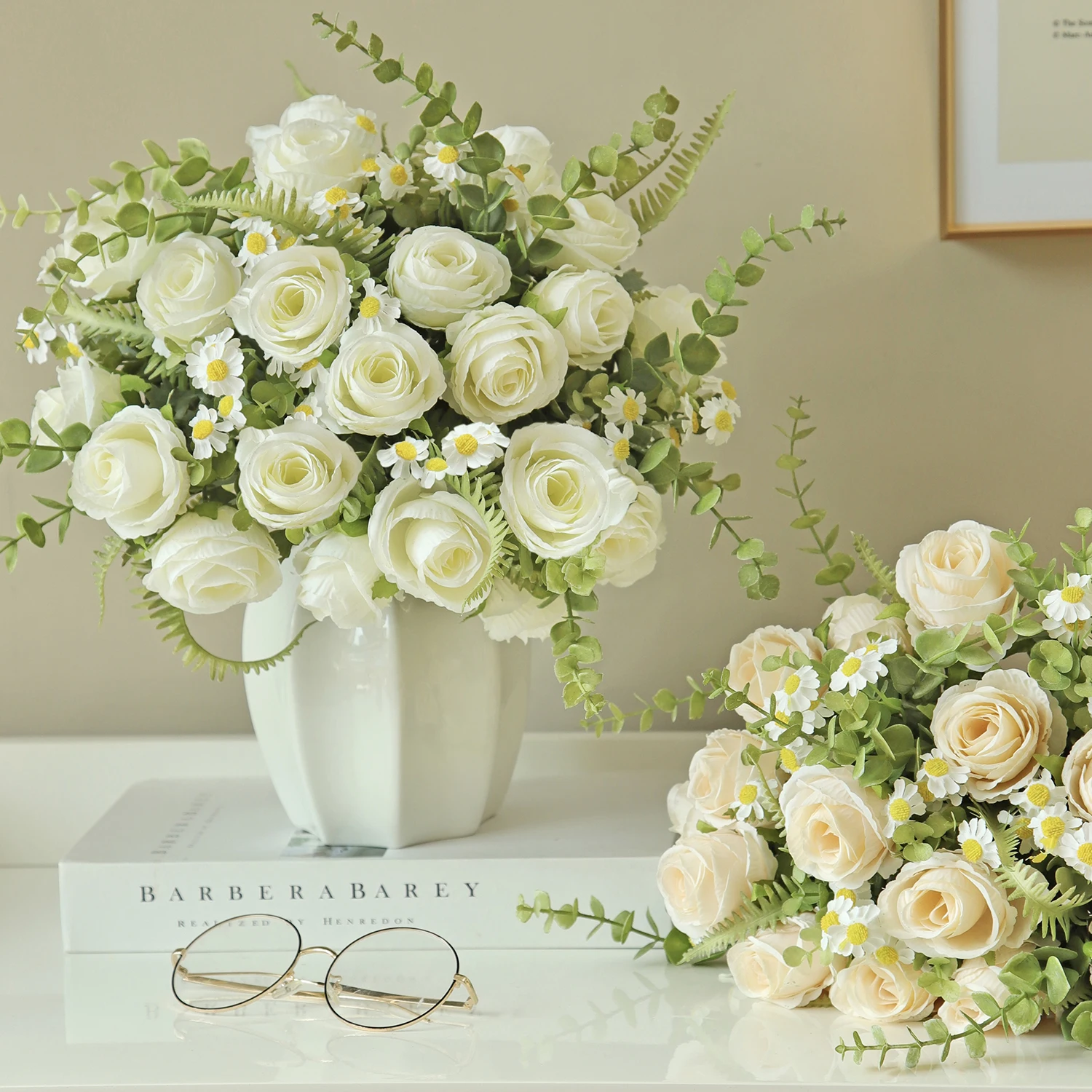 Seidenrosen Künstliche Blumen DIY Hochzeit Heim Weihnachtsdekorationen Kranz Brautstrauß Wohnzimmer Flur Fotografie Ornamente – Detail 1