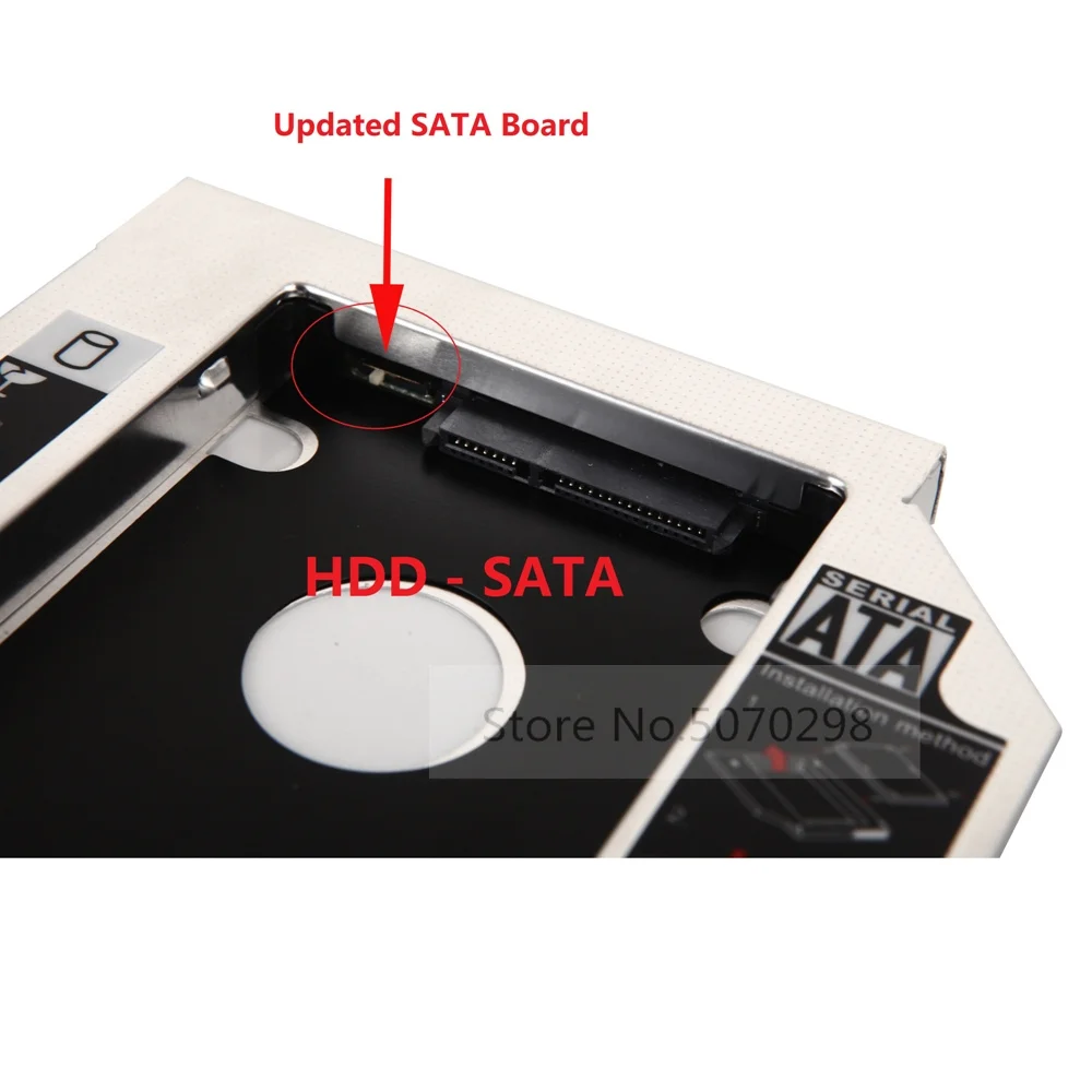 

12,7 мм SATA 2-й жесткий диск SSD оптический отсек Caddy рамка адаптер для Sony Vaio VPCF13M4E SVE171C11M VPCEE2E1E UJ8C0