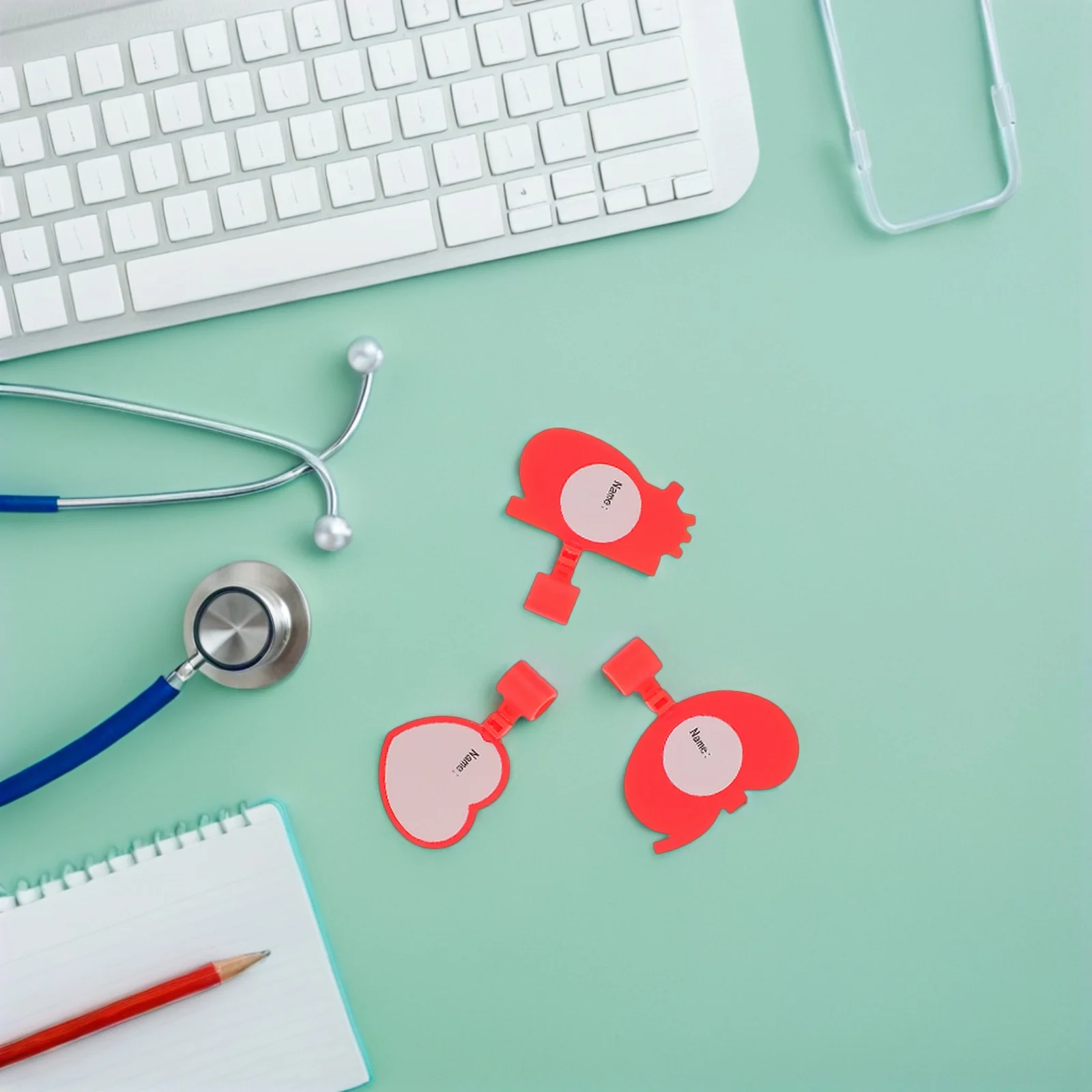 

12Pcs Stethoscope Name Tags Plastic Internal Organ Shaped Medical Pendant Doctor Nurse Identification Card Tag Accessories