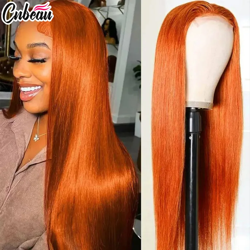 Ginger Front Wig Human Hair 13x4 Lace Frontal Orange Ginger Lace Front Wigs For Black Women 350 Colored Human Hair Wigs