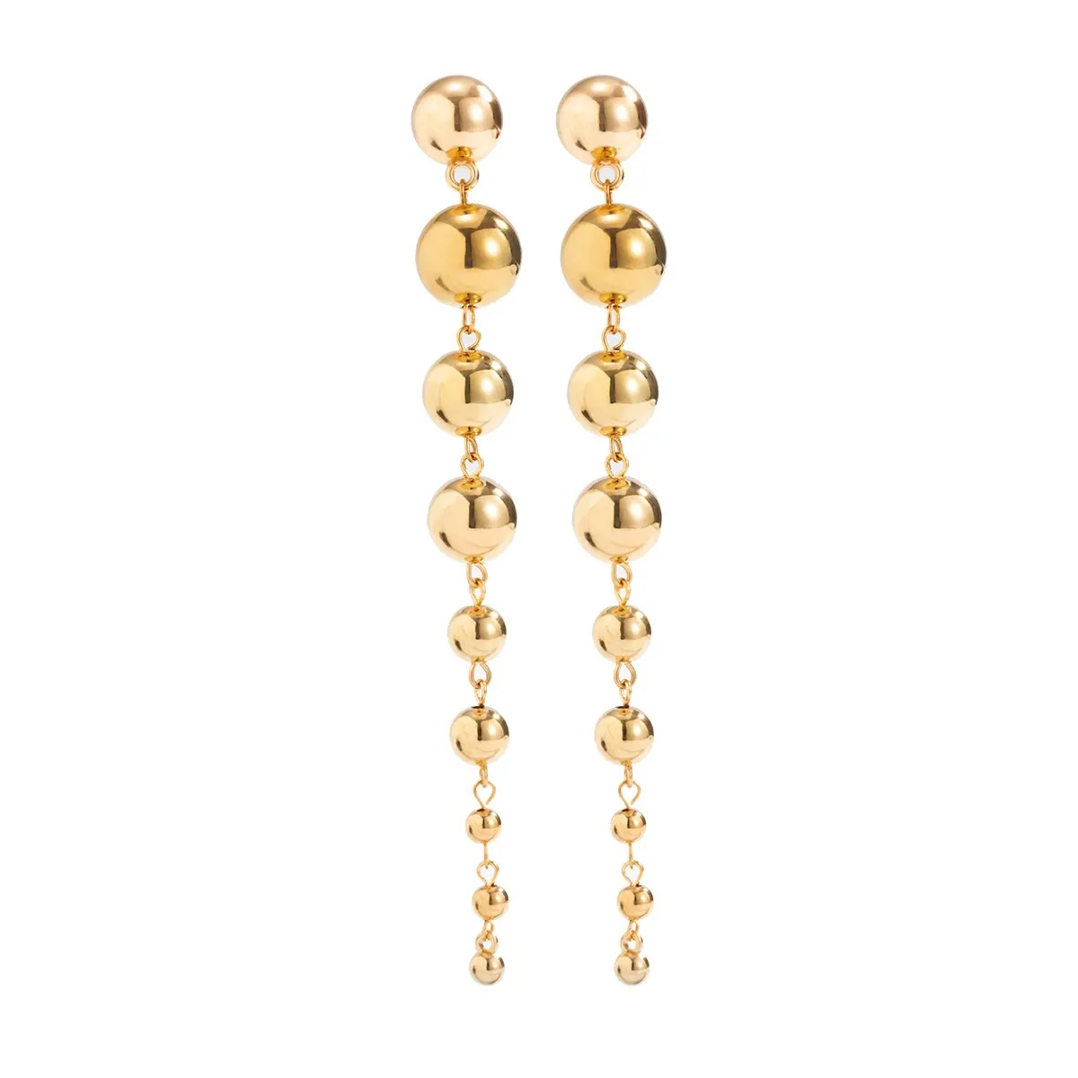 Punk Vintage Long Hanging Big Ball Pendant Drop Earrings for Women Classic Acrylic Bead Tassel Dangle Earrings Ear Jewelry Gift view 5