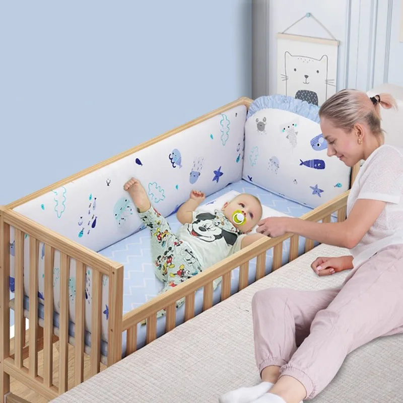 

Деревянная детская кроватка, детская кроватка, 3-классная кроватка с регулировкой высоты, может сочетаться с кроваткой для взрослых, сосновая детская кроватка для сна рядом с кроваткой