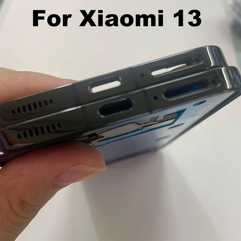For Xiaomi 13 Middle Frame Front Bezel Lcd Holder Rear Plate Chassis Replacement MI 2211133C 2211133G