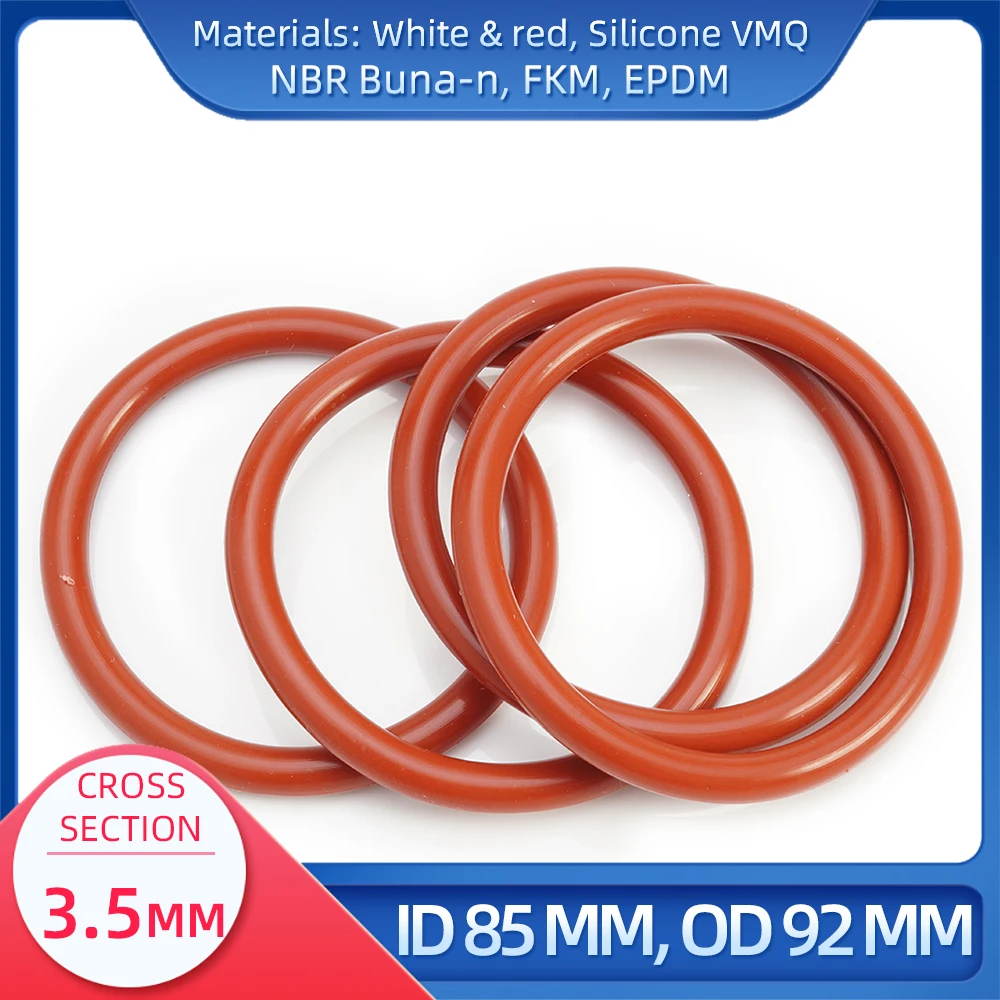 

O Ring CS 3.5 mm ID 85 mm OD 92 mm Material With Silicone VMQ NBR FKM EPDM ORing Seal Gaske