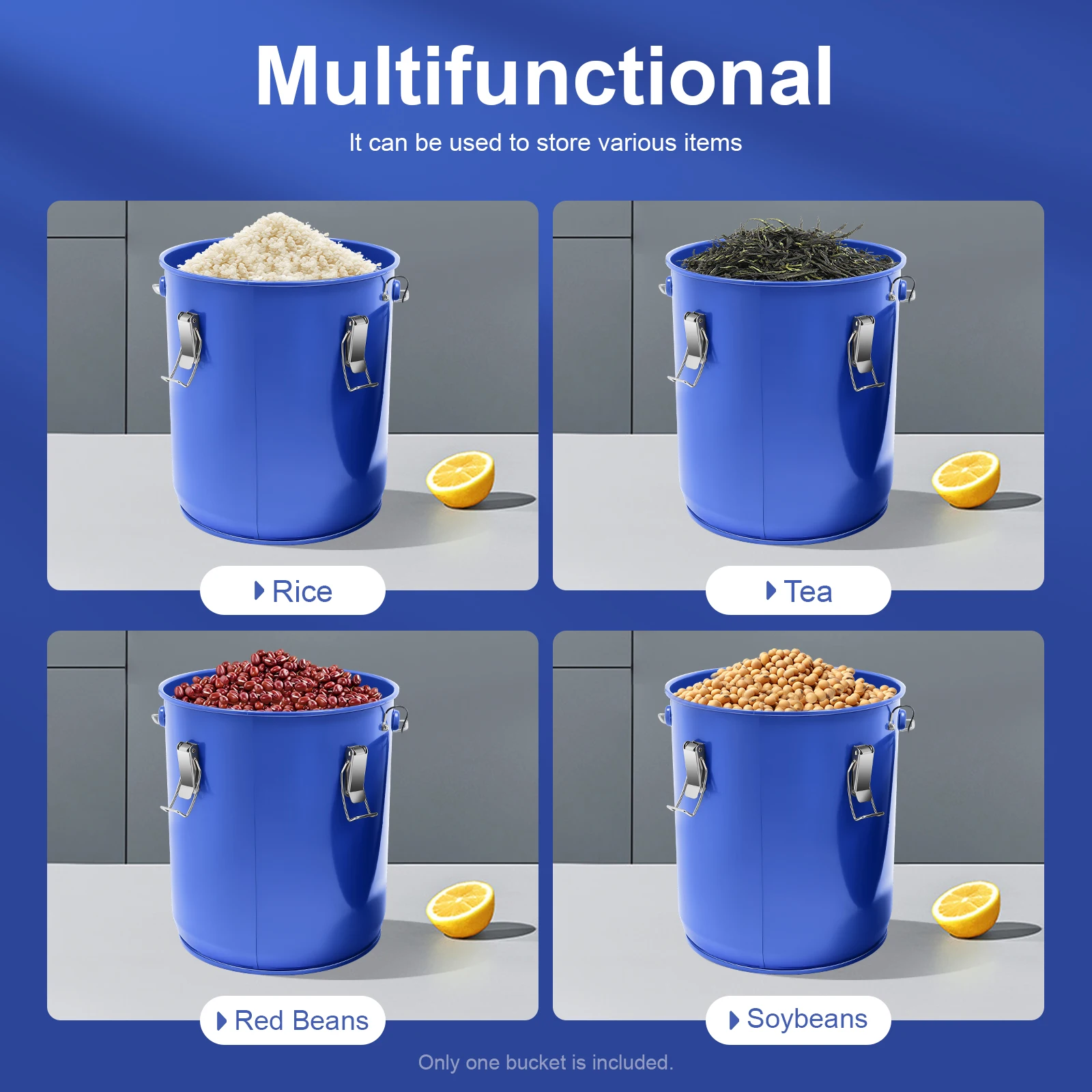 6Gallon Fryer Grease Bucket Blue Oil Bucket Oil Container 22.7L with Filter Bag