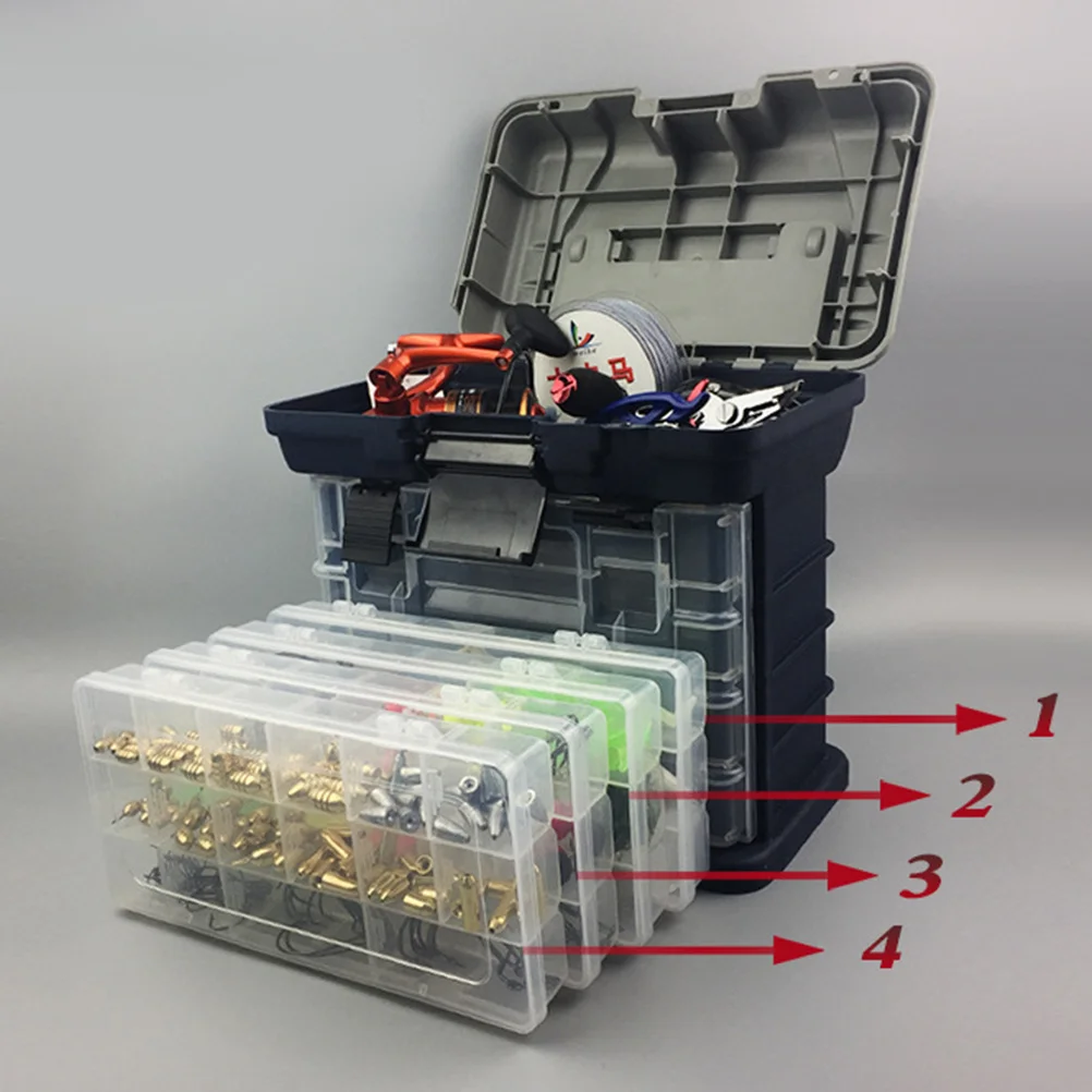 

Multifunctional 4 Drawer Portable Handheld Fishing Box Shock-Resistant High Strength Large Tackle Storage Case Seat