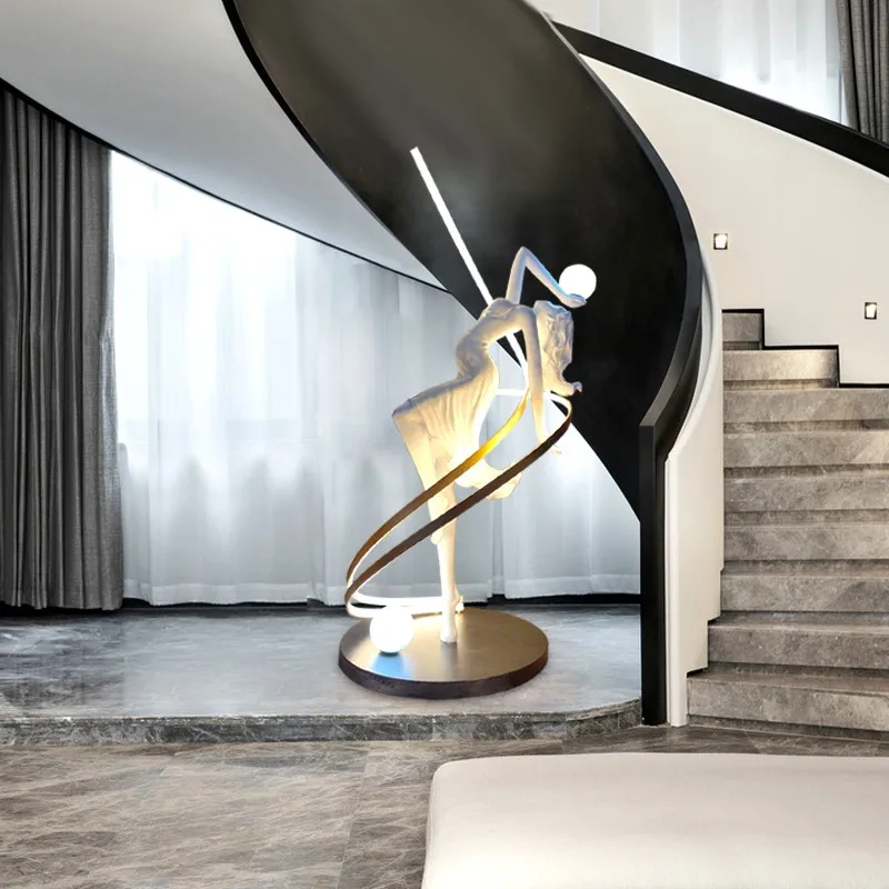 New Abstract Sculpture Floor Lamp Hotel Lobby Decoration Dance Goddess Art Personality Decoration Floor Lamp