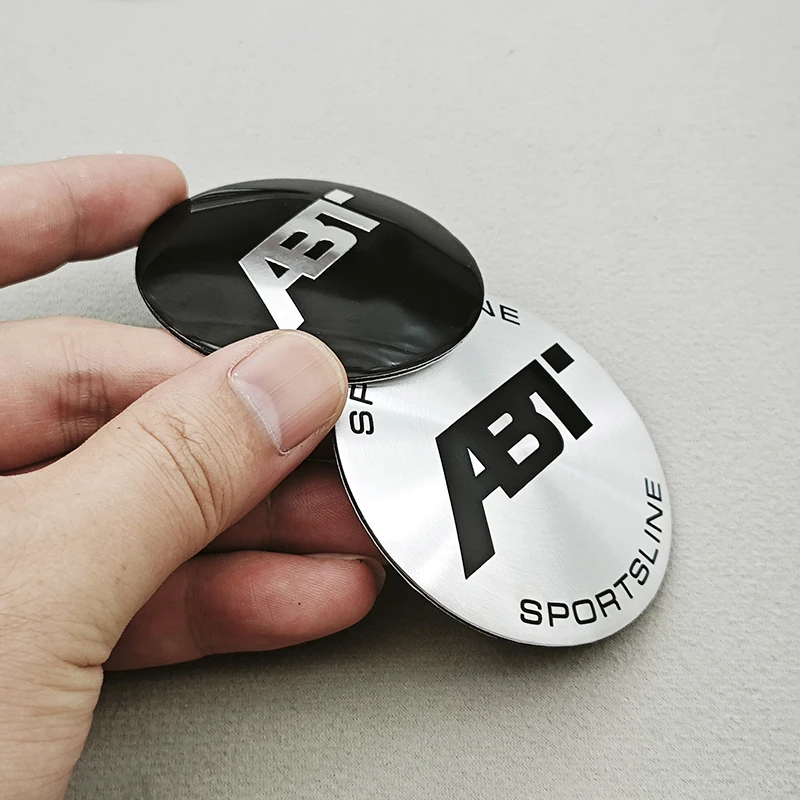4 قطعة 56 مللي متر 60 مللي متر 65 مللي متر شعار ABT سيارة عجلة غطاء المركز محور قبعات شارة ملصق الشارات لأودي S RS SQ الخ سلسلة اكسسوارات السيارات #3