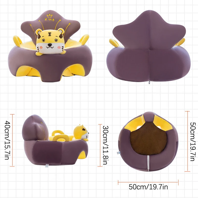 Juste de siège de soutien pour canapé de bébé, chaise en peluche, apprendre à s\'asseoir, confortable, dessin animé, accent bouffant, lavage, berceau