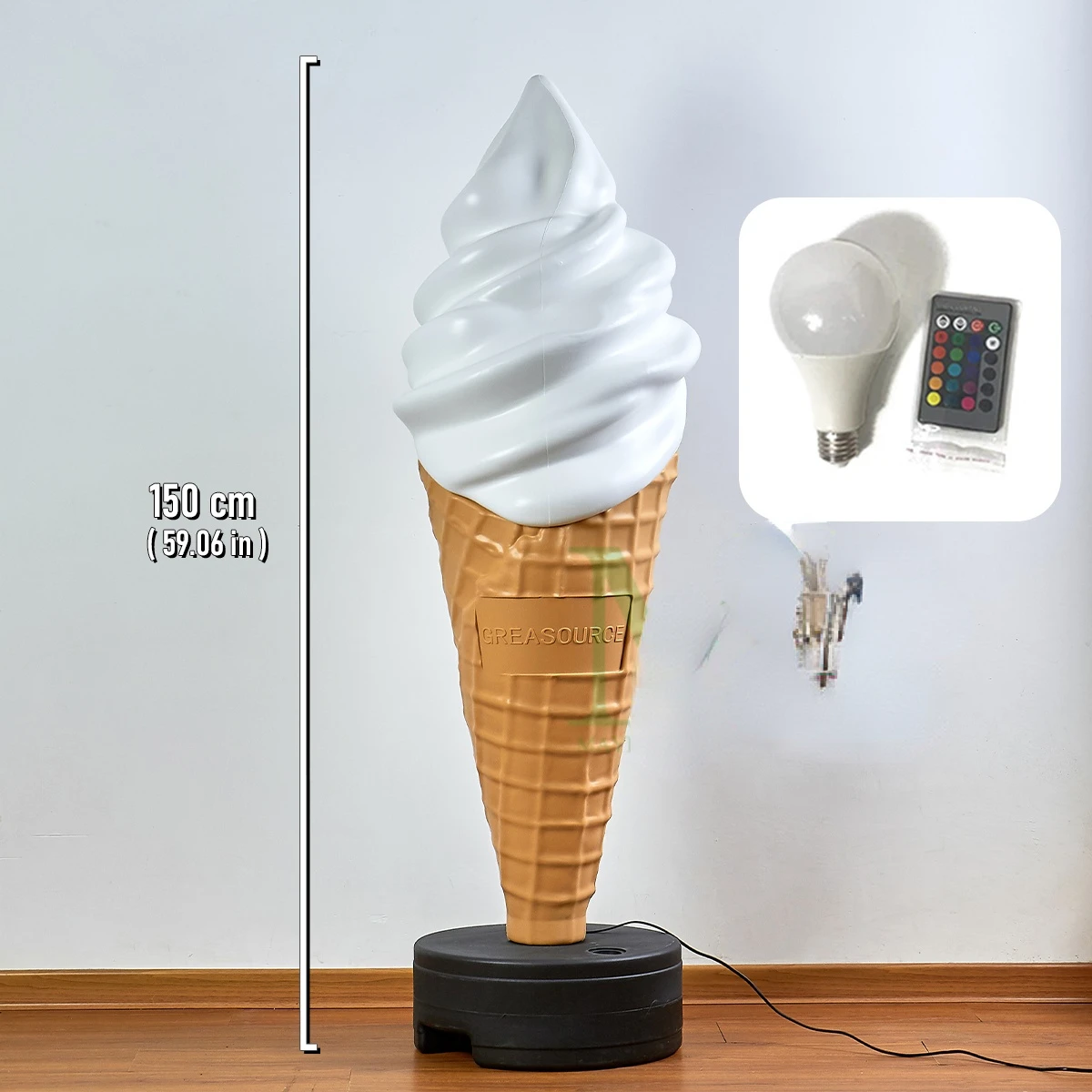 150Cm Ice Cream Mould Ice Cream Model with Light Emitting Diode Light