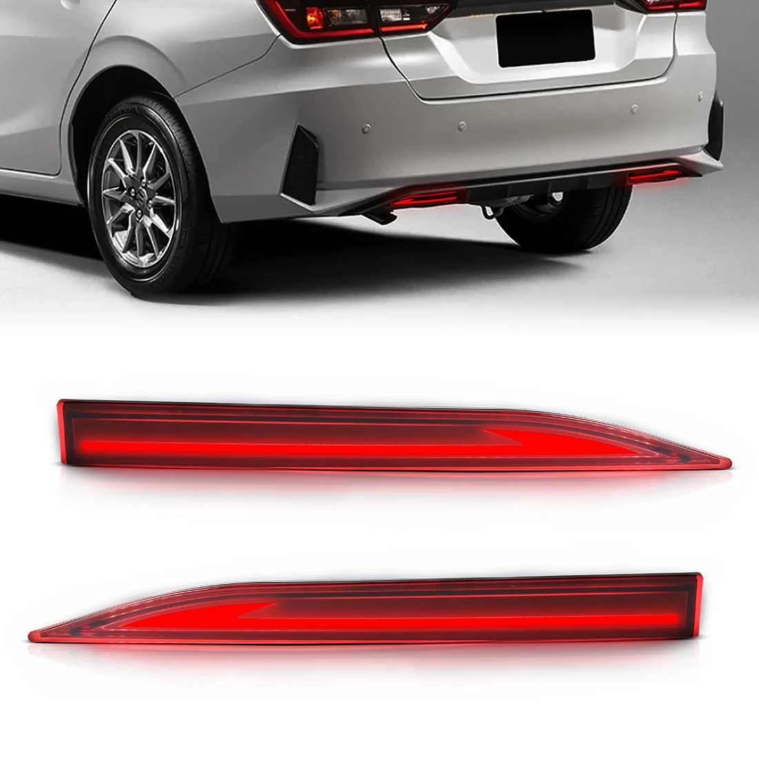 

Комплект светодиодных задних фонарей для Toyota Yaris Ativ Vios 2022 2023 стоп-сигнал, отражатель заднего бампера, динамический сигнальный светильник 12 В