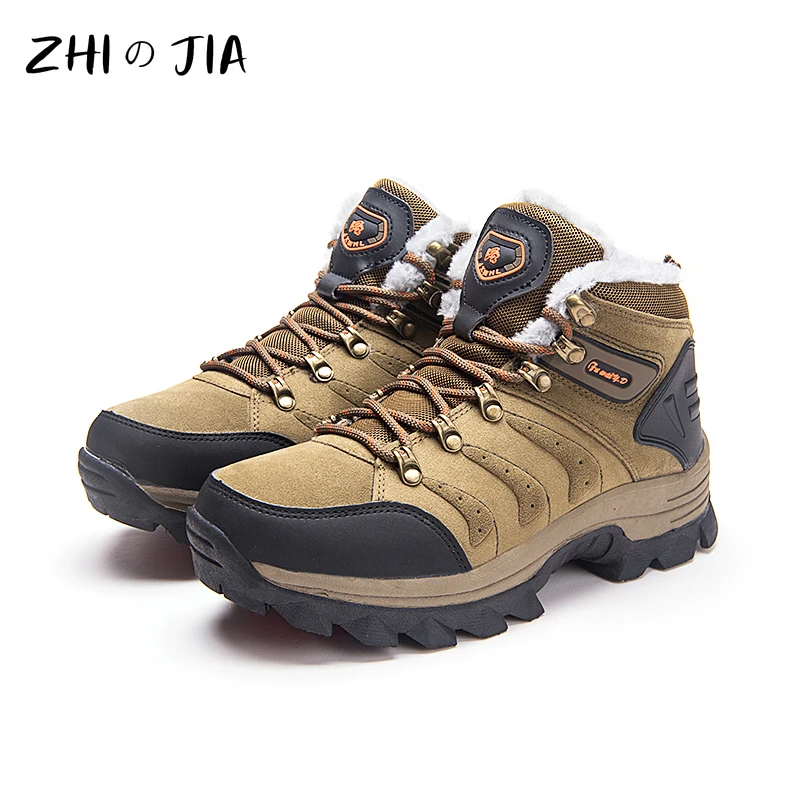 

Couple's Large Plus Cotton Mountaineering Shoes Men's Outdoor Snow Waterproof Anti Slip Sneaker Tourism Camping Hunting Shoes