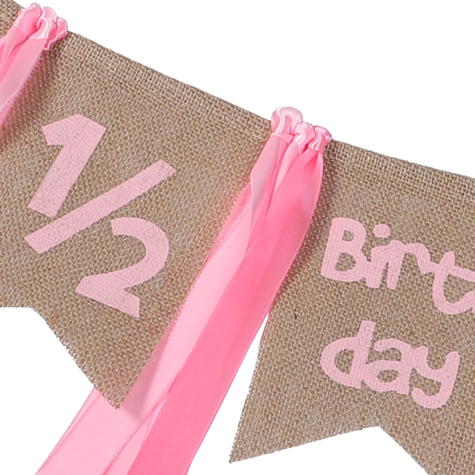 

Chair Banner 1/2 Birthday Decorative String Flag Cloth Highchair Banner Reusable Bright Color Easy Install Party