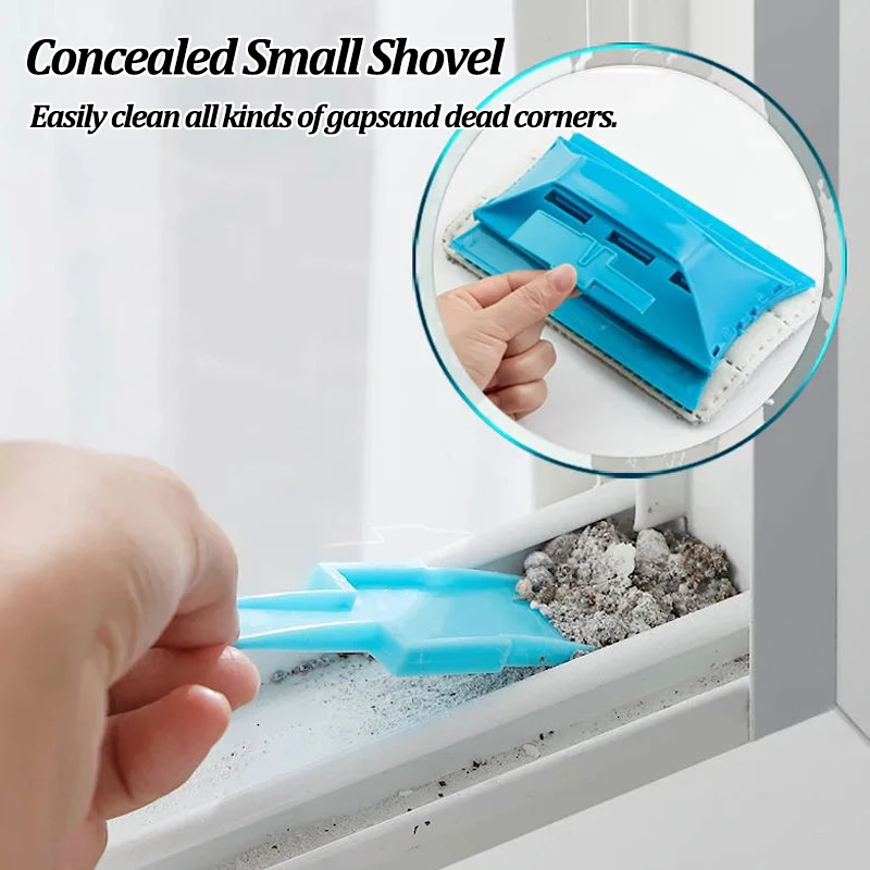 Window Groove Cleaning Brush Foldable Gap Brush Table Dusting Cloth Sliding Door Track Cleaning Tool Household Crevice Cleaner