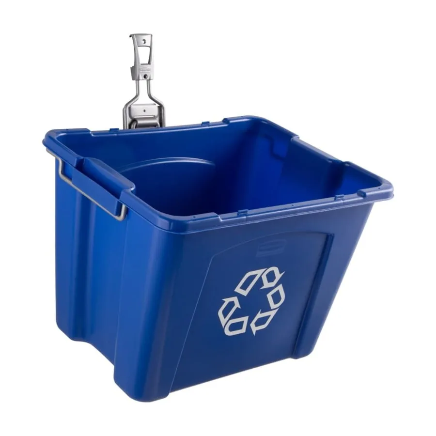 

Wall-Mounted Garage Fasttrack Recycling Bin System Blue/Satin Nickel Finish, Holds Up to 50 lbs, Space-Saving Home Garage Organ