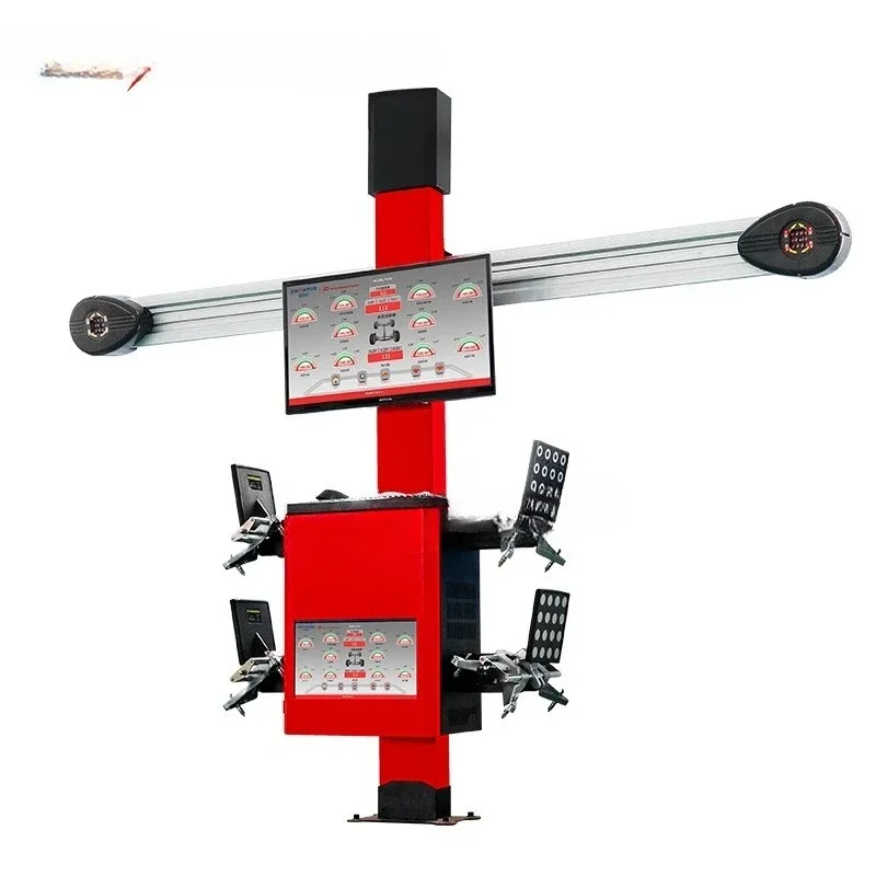 Automotive Intelligent 3D Wheel Aligner Dual Screen Equipment Large Shear Four Post Lift Tire Shop Tools
