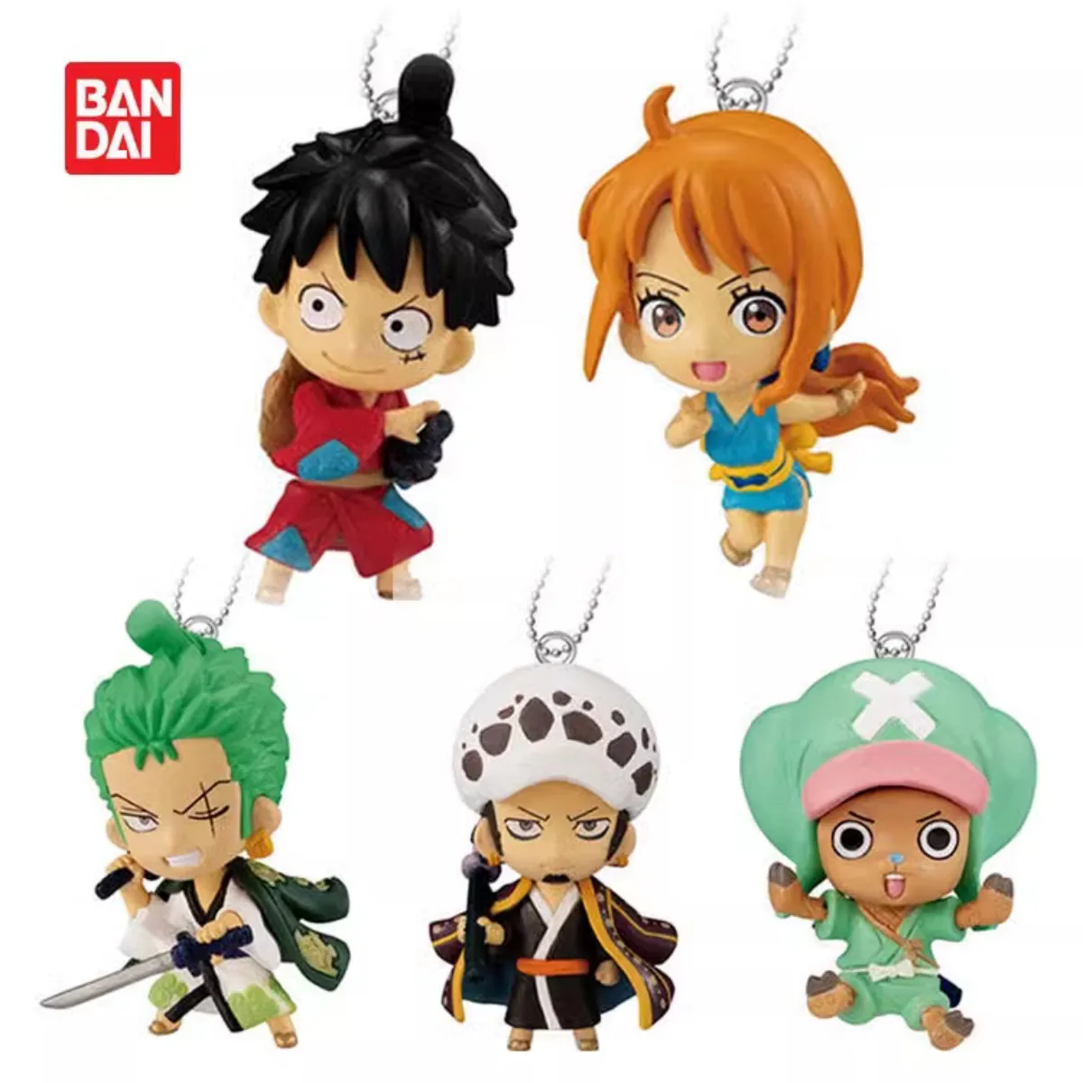 Bandai One Piece Monkey D. Luffy Roronoa Zoro Sanji Nami Law Sabo Gacha STAMPEDE Wano Country Pendant Anime Figure Keychain Toys