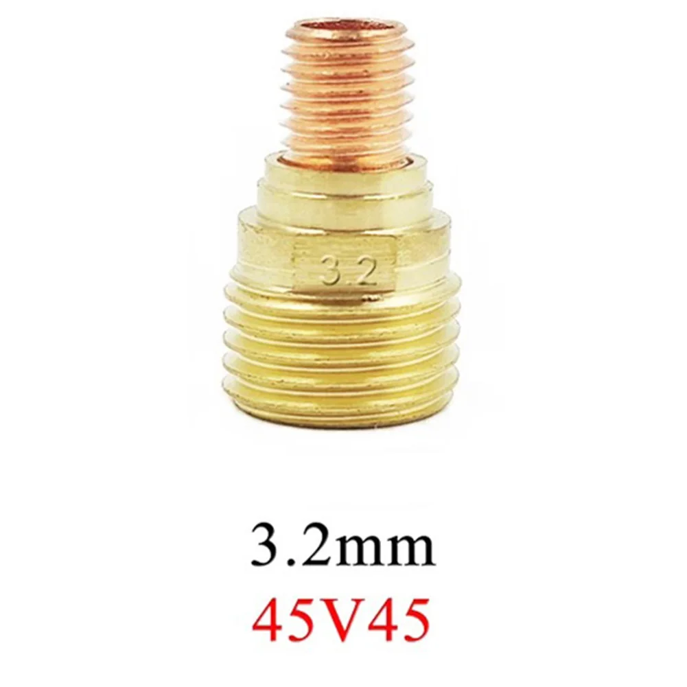 TIG Welding Torch Gas Lens Collets Body 45V42 45V43 45V44 45V45 For Tig WP9 WP20 WP25 Gas Lens 1.0mm 1.6mm 2.4mm 3.2mm Welding