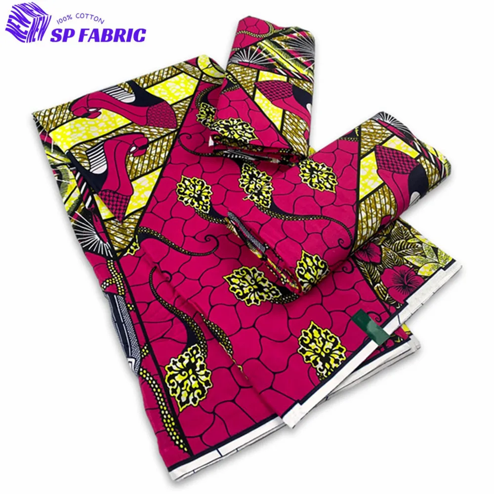 African Wax Fabric 100% Original Super Fabric 6yards Nigerian Fabric Ankara Block Prints Batik Dutch Fabric For Wedding VL-181