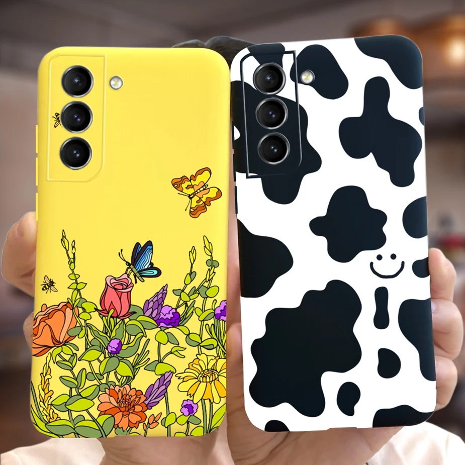 For Samsung Galaxy S21 FE Case S21 Plus 5G Soft Silicone Stylish Candy Painted Cover For Samsung S 21 Ultra S21+ S21FE Case Capa