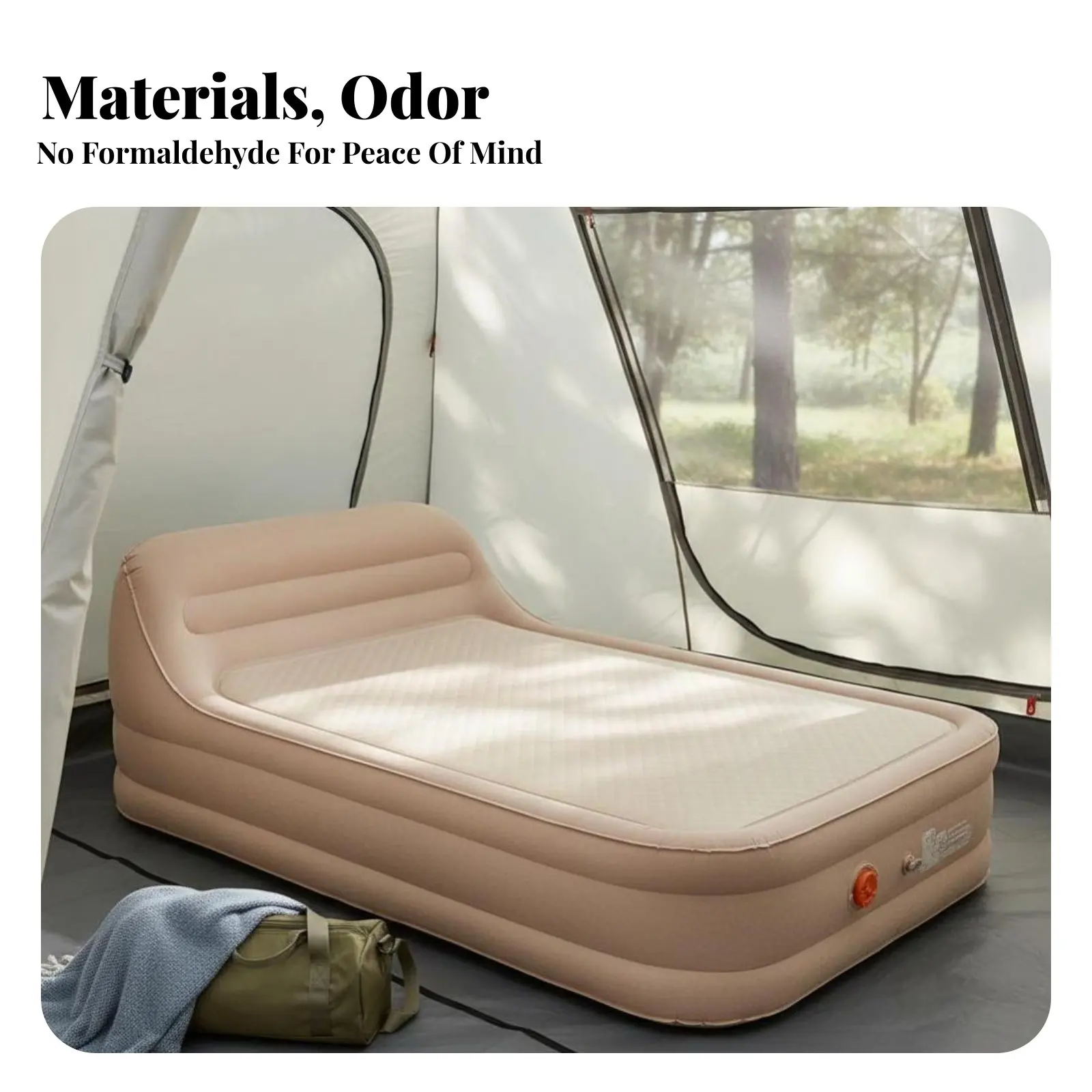 

Camping Air Mattress, Electric Inflatable Bed, Thickened PVC Flocked, Adjustable Comfort Level, Outdoor Tent, Home Floor Mat