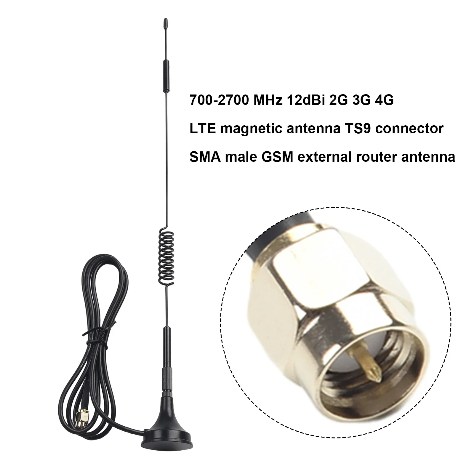 

High Quality Brand New Antenna Receiver 50MHz Sat Nav Devices Security Total Length 32CM 50W Power DC Grounding