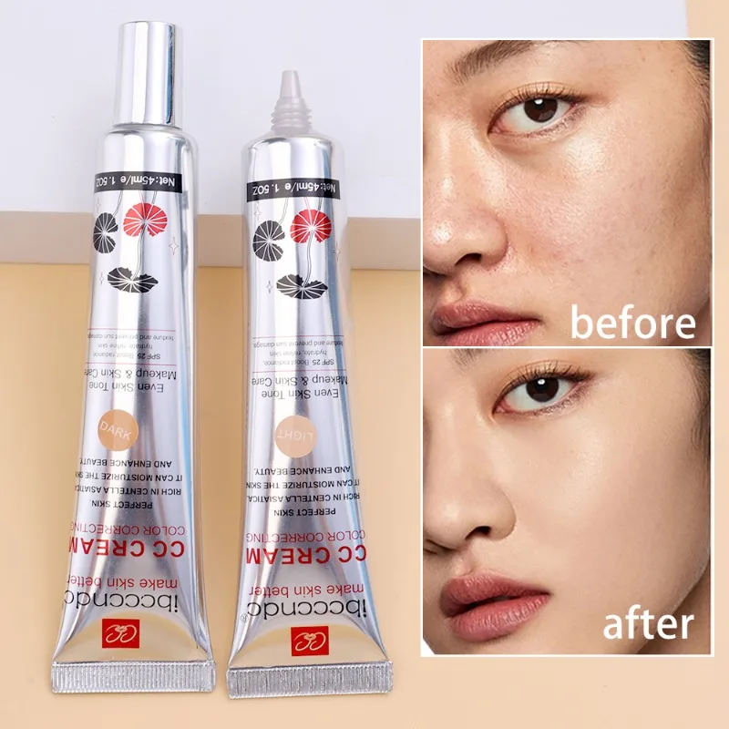 Waterproof CC Cream Moisturizing Concealer Natural Face Base Makeup Cover Acne Spot Brightening Skin Lasting Liquid Foundation