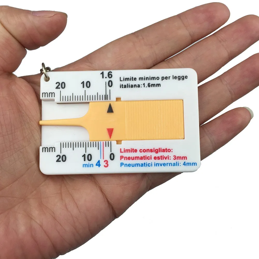 0-20MM Tyre Tread Depth Depthometer Gauge Caliper Plastic Tread Ruler Depth Ruler Motorcycle Truck Tire Wheel Measure Tool