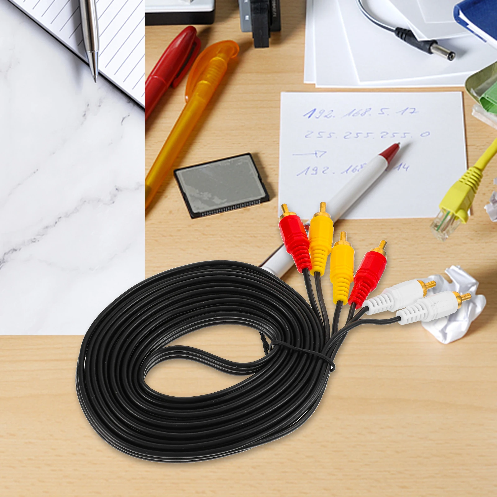 

Cable 3M Audio Video Wire for DVD VCD PVC Sheath Connectors Stereo Cable Auxiliary Cord