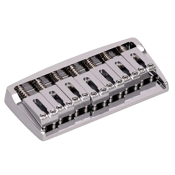 Custom High Precision CNC Machined Stainless Steel 7 String Guitar Bridge Chrome Plated Fixed Guitar Professional Instrument