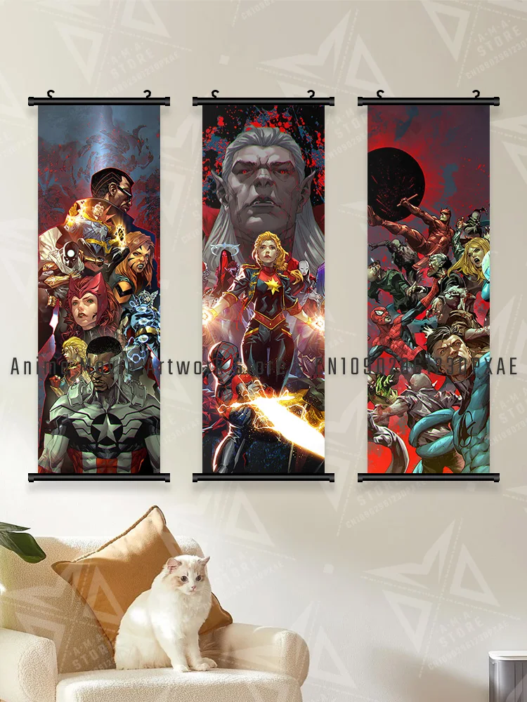Affiche imprimée personnage de film, décoration de maison, Art mural suspendu, peinture Marvel The Avengers, rouleaux, salle d'images, toile Iron Man