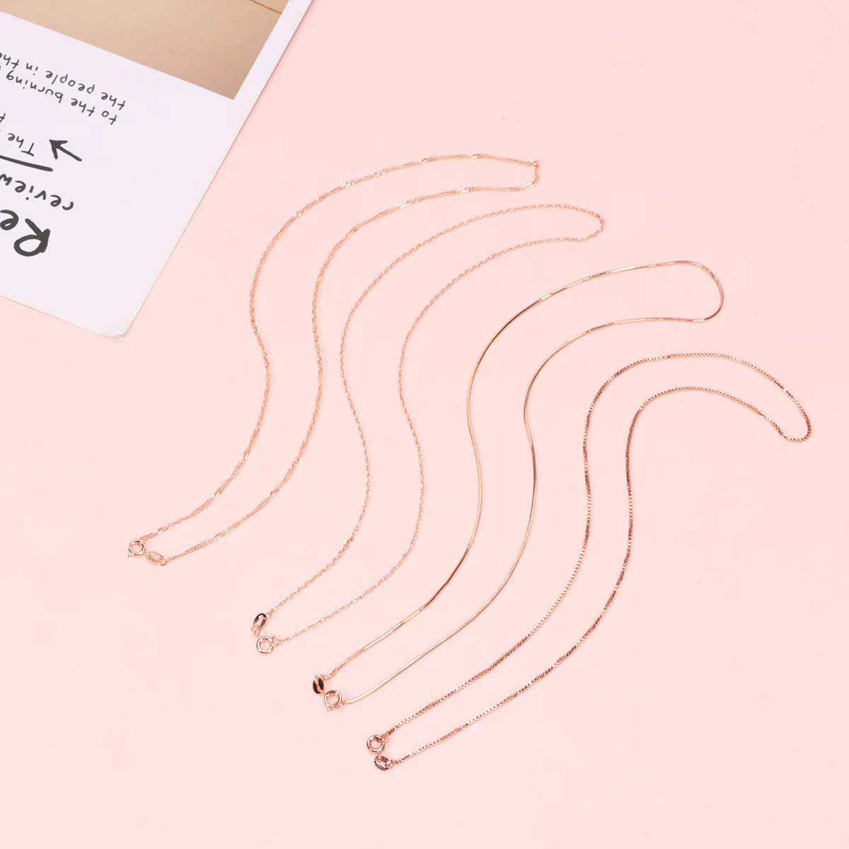 

4Pcs Rose Gold Necklace for Women Girls Ladies Exquisite Design Suitable for Party Wedding Daily Wear 45cm Water Star