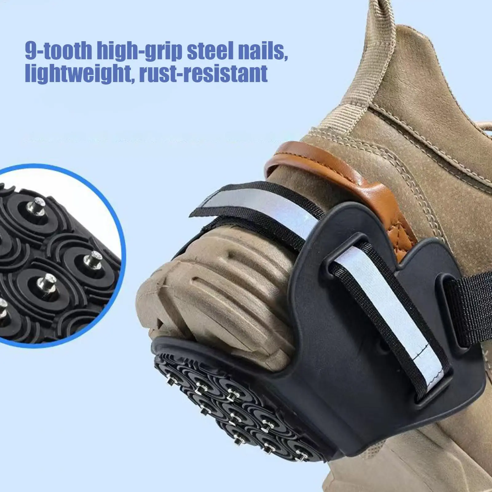 

Противоскользящие шипы для ходьбы по льду и снегу, 5-точечные накладки-шипы для ходьбы, походов, зимних видов спорта на открытом воздухе