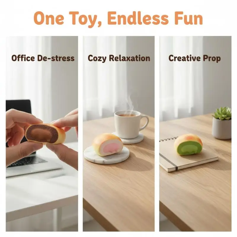 Slow Rising Squishy Fidget Toy Imitation Fluffy Cream Choux Soft Squeeze Antistress Gift for Kids Birthday Party Favors