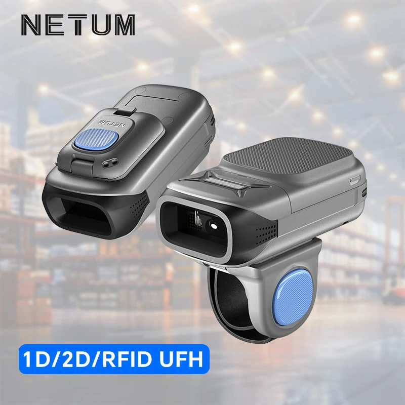 NETUM RF9520X Long Scan Distance 1D 2D QR Code Reader For USB Wearable Wireless Finger Ring Barcode Scanner With Zebra SE5520