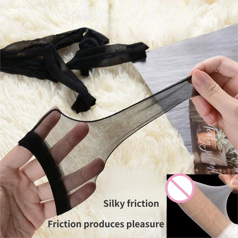 12cm Silk Stockings Penis Sleeve Men\'s Masturbation Sex Toys for Men Lingerie Cock Bondage Condom Adult Games Sm Bdsm Toys