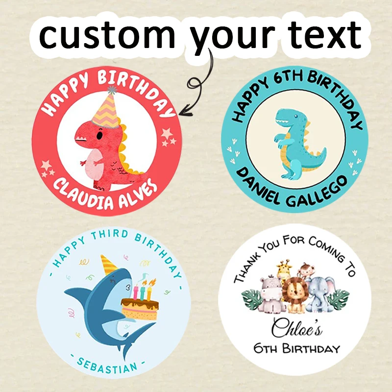 

90pcs customized personalized name and birthday stickers (suitable for baptisms, parties, and gift wrapping)