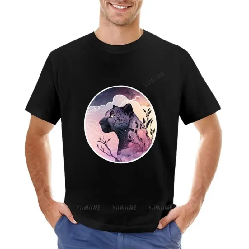 

Panther 'Moon' Sticker T-Shirt custom t shirts men graphic t shirts man t-shirt cotton crew neck tshirt