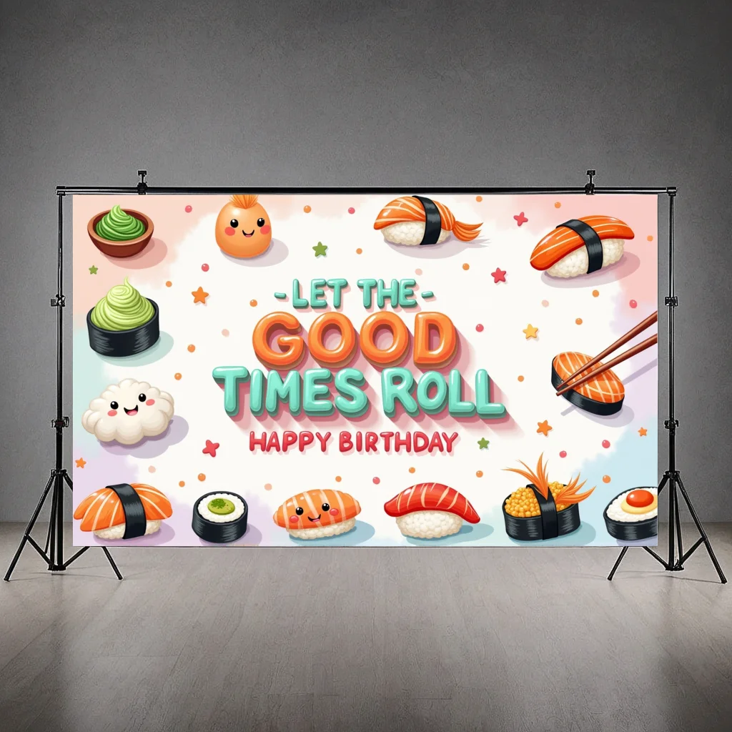 Birthday Celebration Banner Food Theme Banner Kids Party Dec