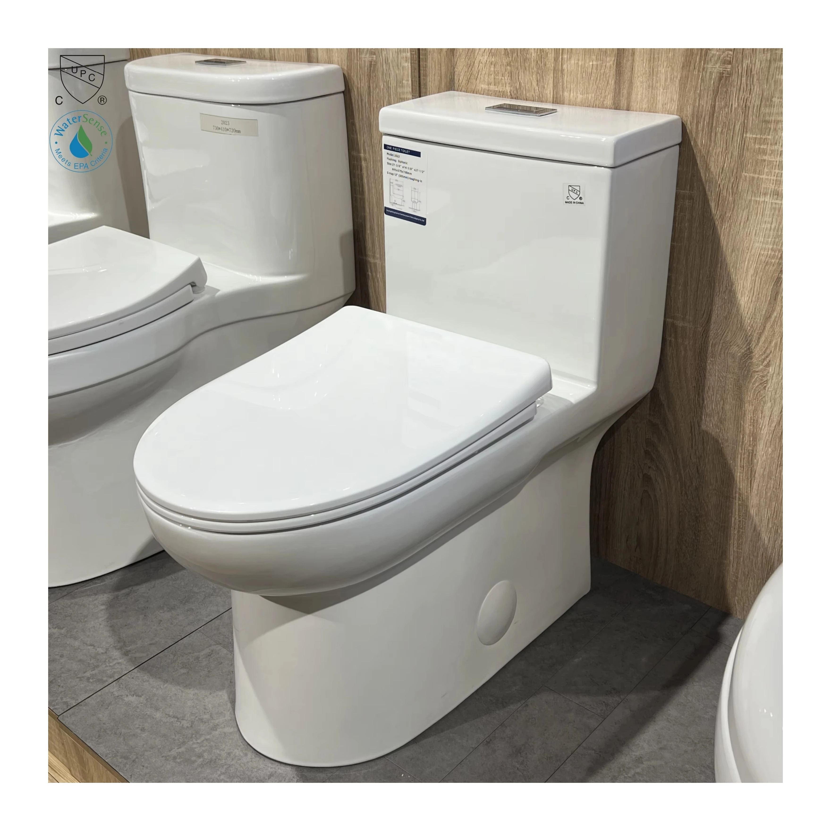 

Manufacturer Tornado Siphonic CUPC Floor Mounted Sanitary Ware Water Closet Bathroom Ceramic Siphonic One Piece Toilet Commode