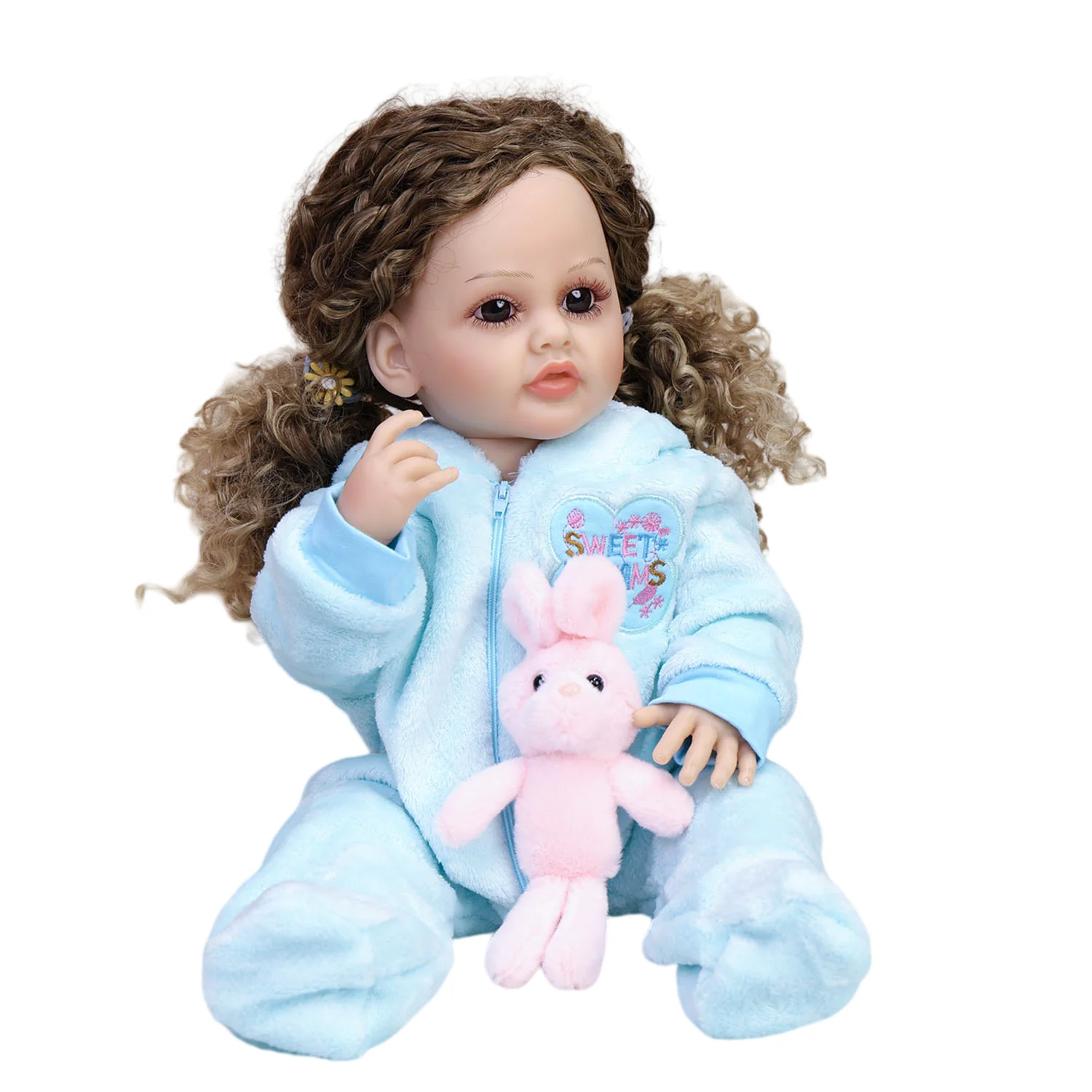 

Realistic Reborn Dolls Full Silicone Baby Bebe Vinyl 55CM Newborn Girl Doll Princess Toddler Toy Gift