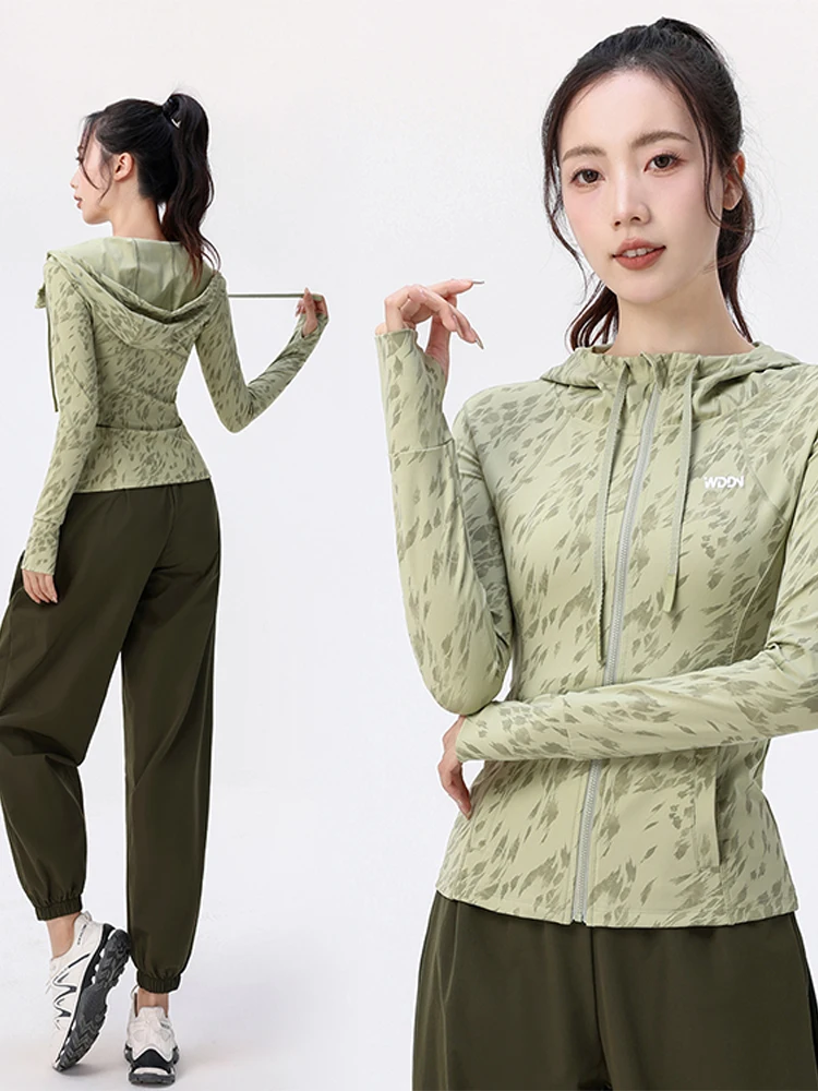 

Женский спортивный комплект для бега Qui Dry Gym Outdoor Повседневная одежда для утреннего бега Long Sve Длинные брюки с капюшоном на молнии Fitn Ensemble