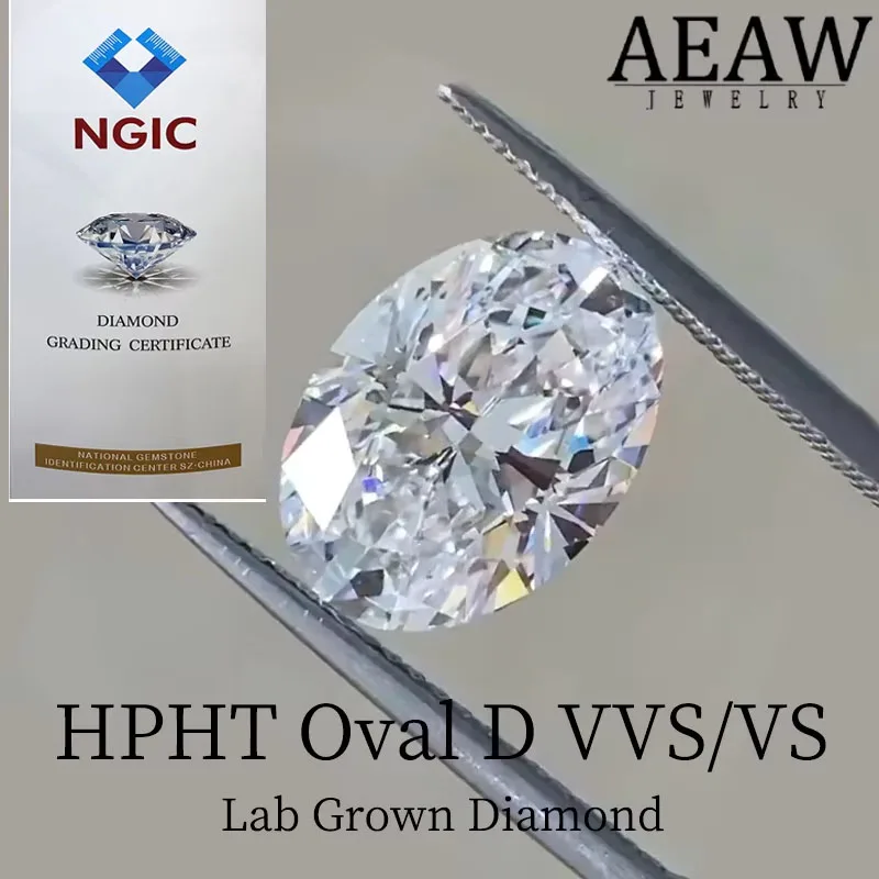 

Сертифицированный NGIC белый цвет, выращенный в лаборатории бриллиант HPHT овальной огранки, свободные камни 1 карат D, цвет VS1 Clarity